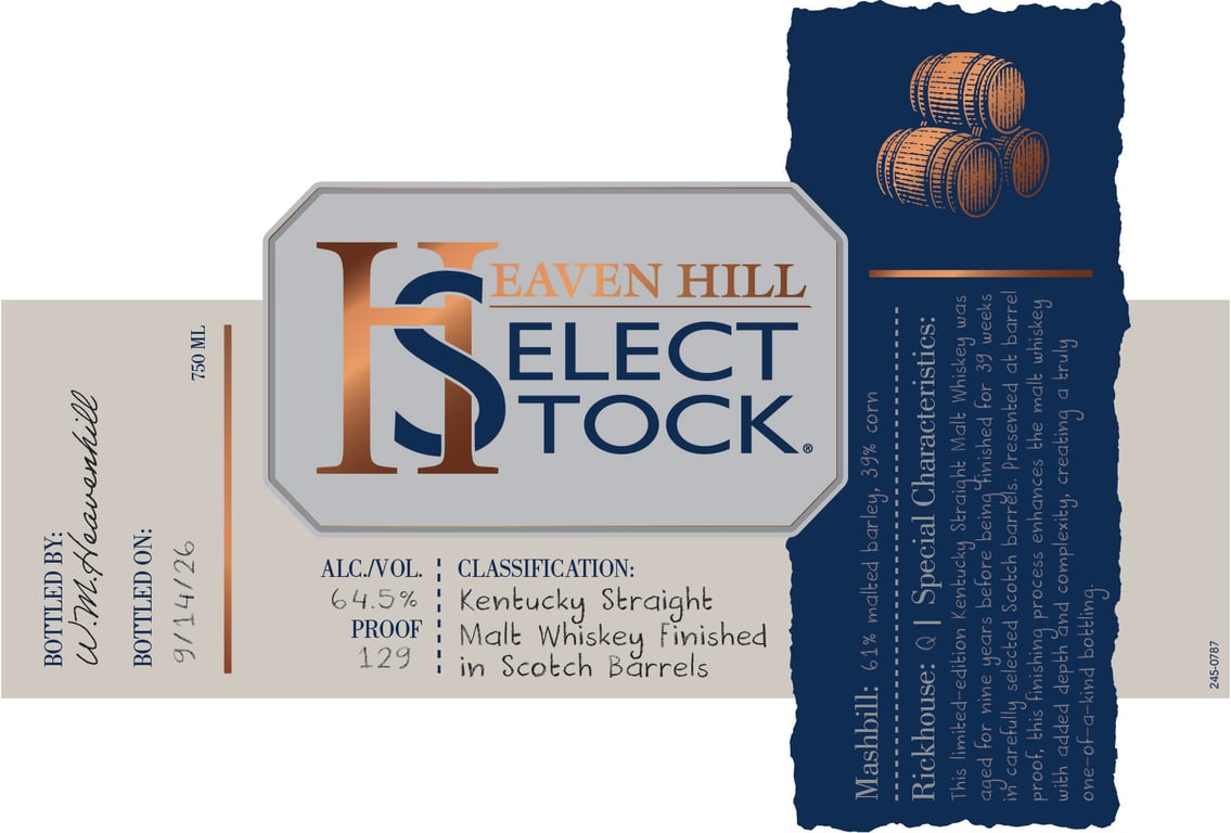 Label for Heaven Hill Select Stock