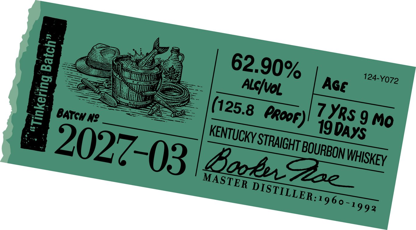 Label for Booker's Tinkering Batch 7 Year Bourbon