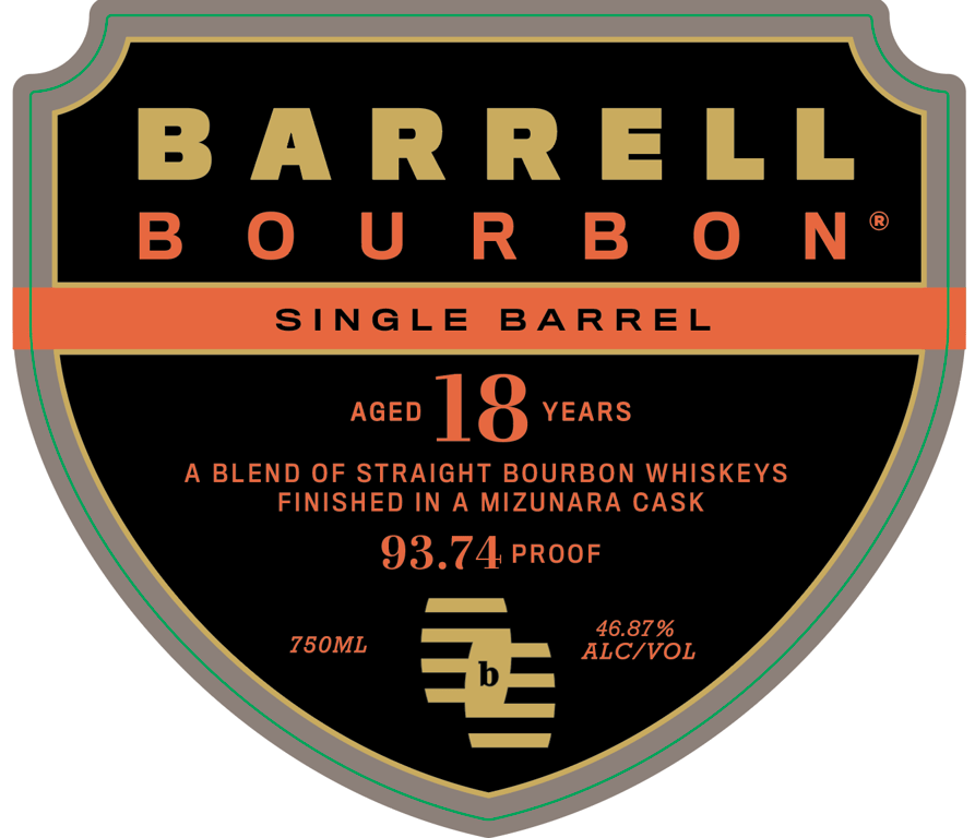 Label for Barrell Bourbon Finished in a Mizunara Cask