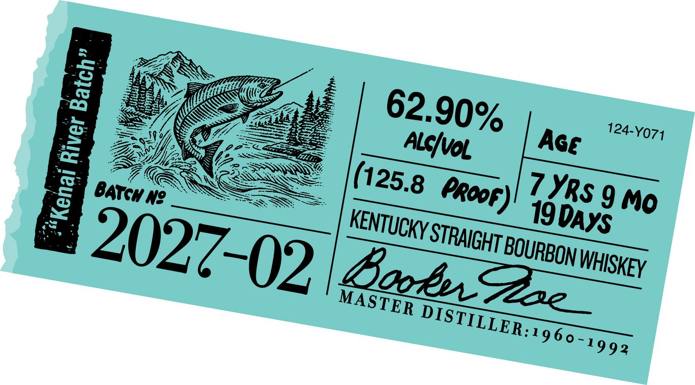 Label for Booker's Kenai River Batch 7 Year Bourbon