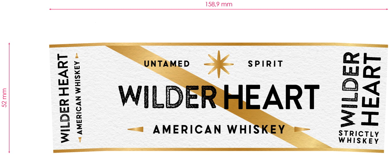 Label for Wilder Heart American Whiskey Cask Strength