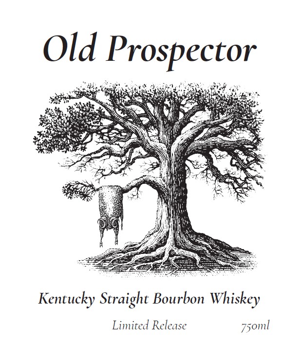 Label for Old Prospector Bourbon