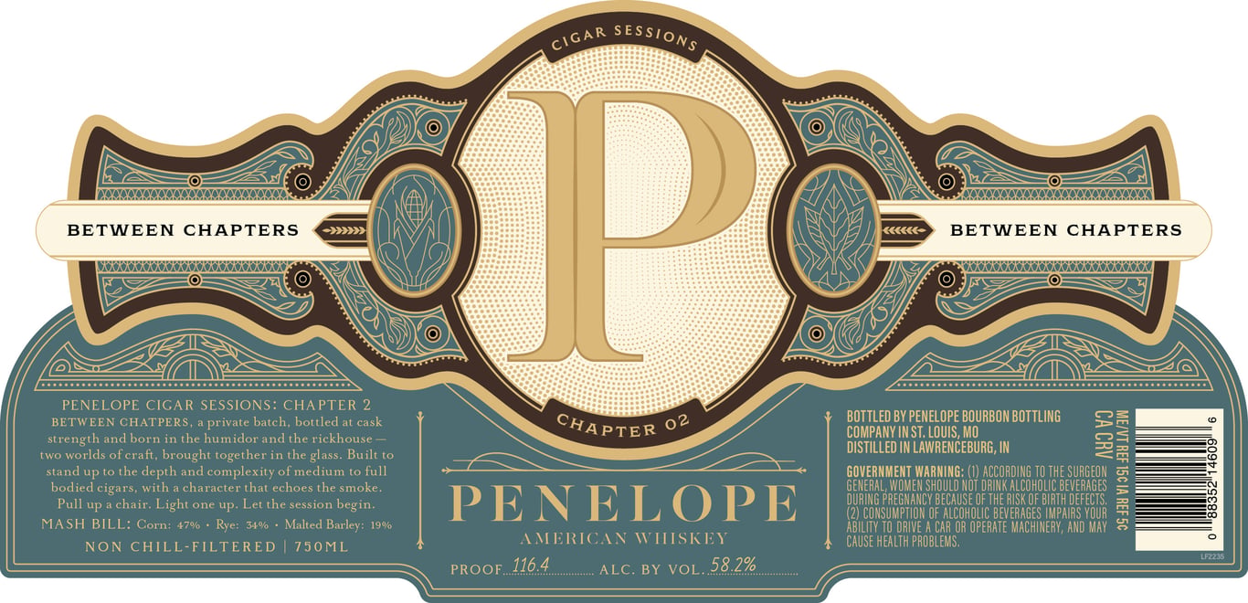 Label for Penelope Cigar Sessions: Between Chapters Whiskey