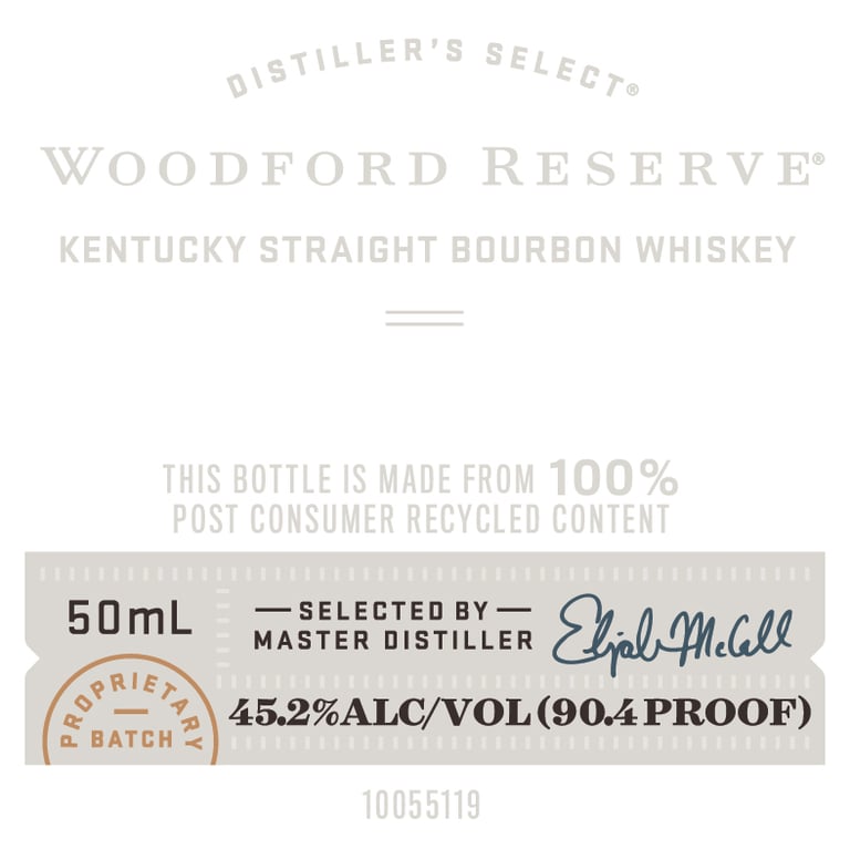 Label for Woodford Reserve Distiller's Select Bourbon