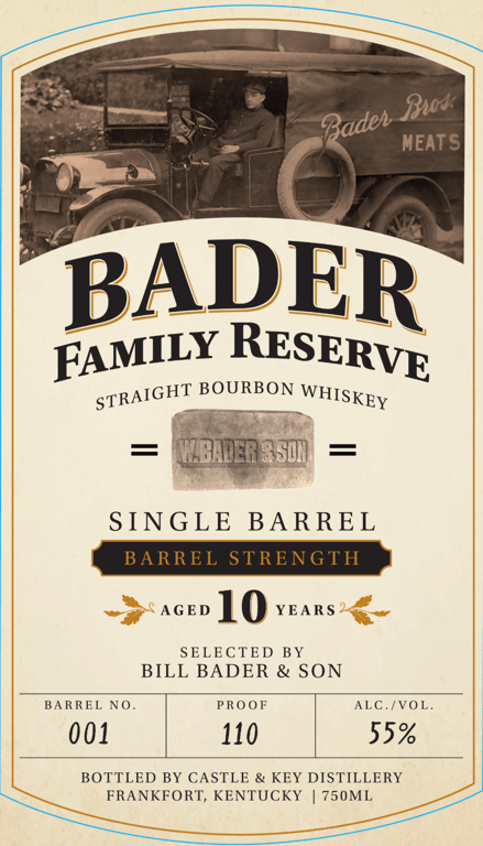 Label for Bader Family Reserve Bourbon