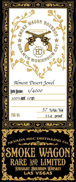Label for Smoke Wagon Rare and Limited Almost Desert Jewel
