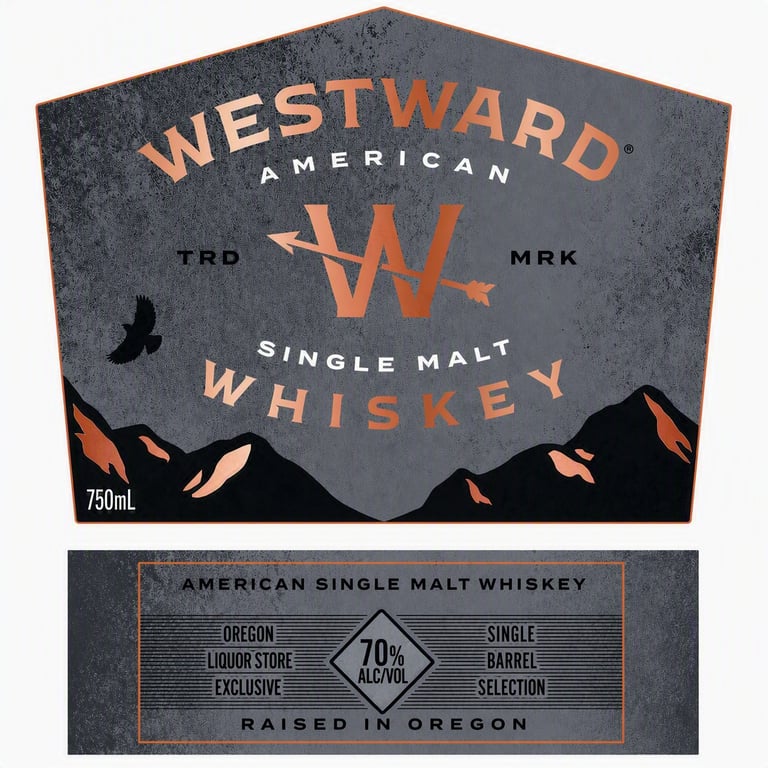 Label for Westward Whiskey American Single Malt