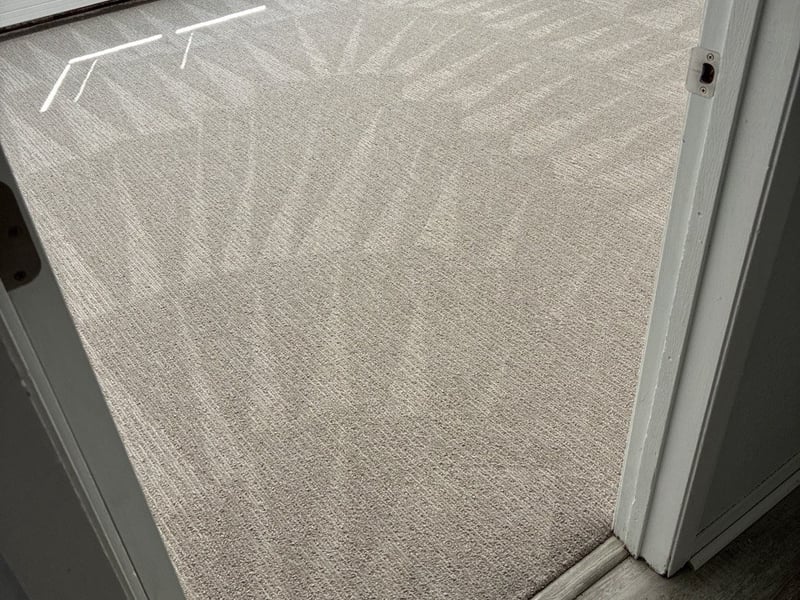 Empty-room carpet freshly cleaned and groomed by Andrew's Pro Clean in Owatonna, MN