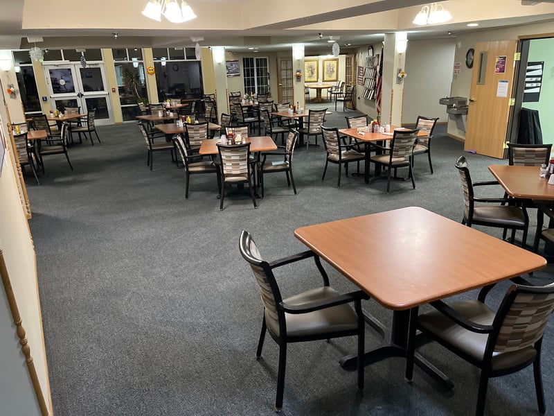 Commercial dining-hall carpet cleaned by Andrew's Pro Clean in Owatonna, MN