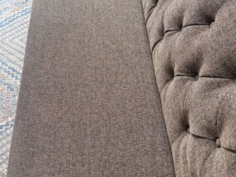 The same upholstery refreshed and clean after fabric-matched extraction