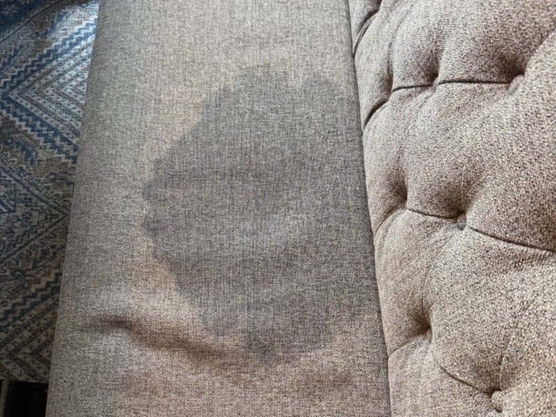 Soiled upholstered furniture before cleaning by Andrew's Pro Clean