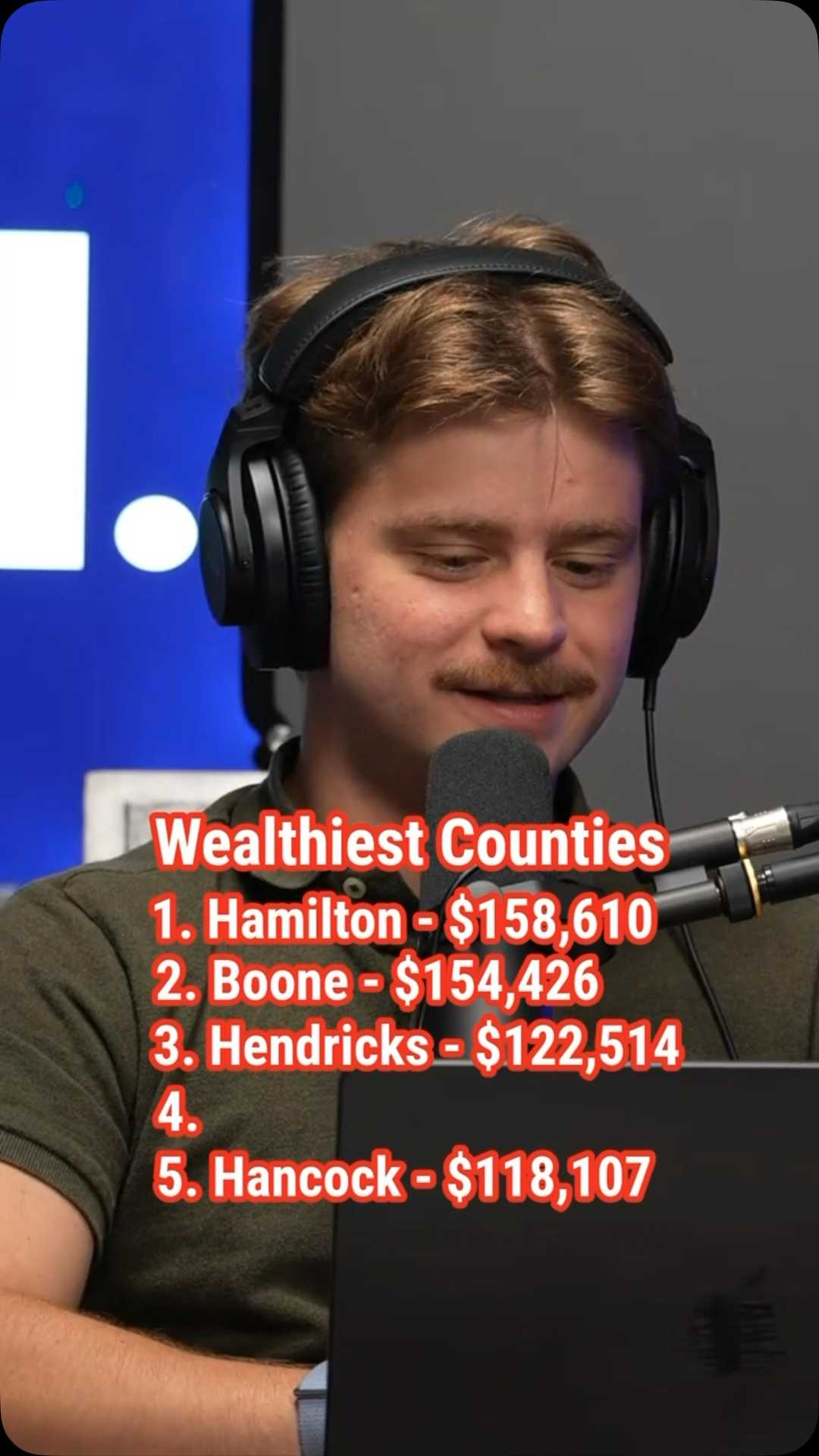 What are the 5 wealthiest counties in Indiana?