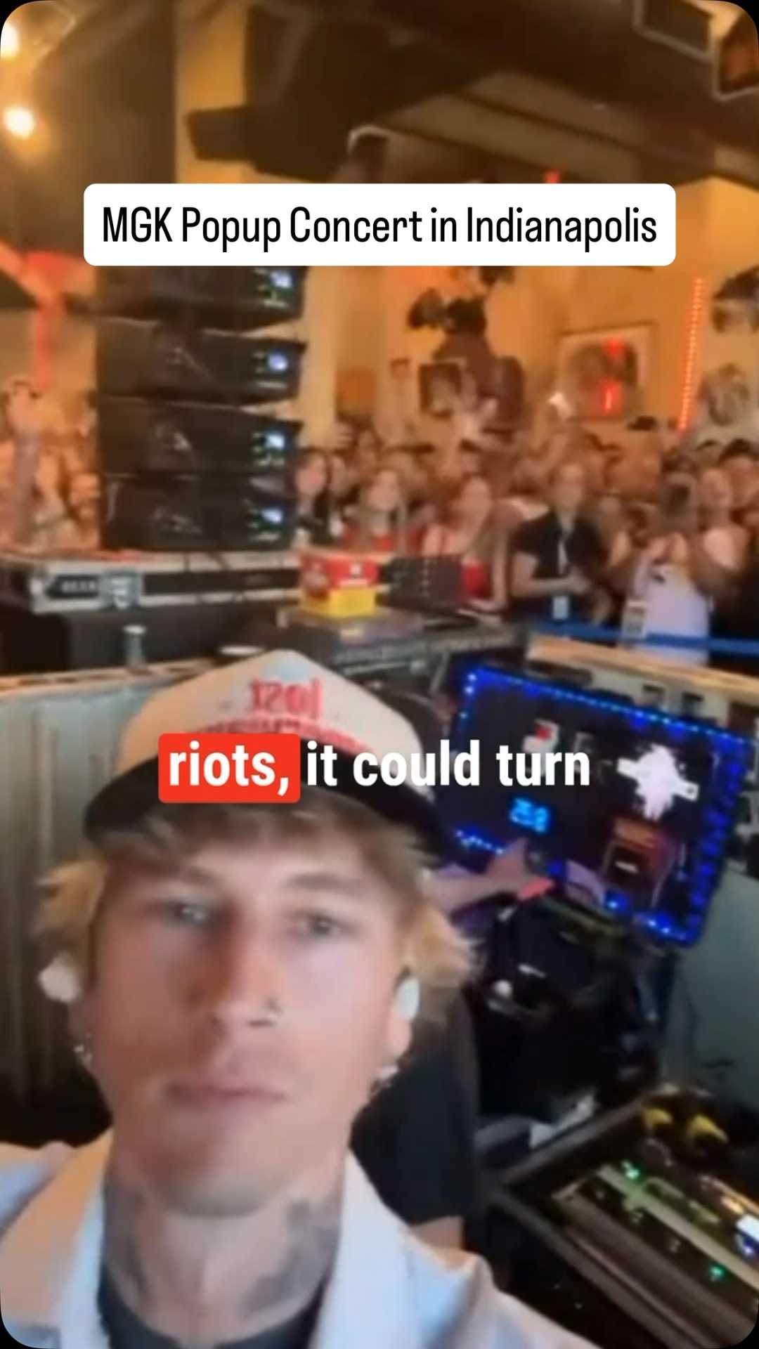 How did @machinegunkelly play a pop up show at @turners.indy at The Stutz?