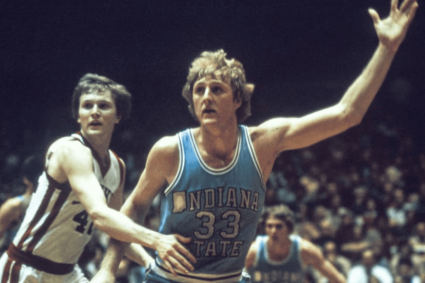 Larry Bird during his Indiana State University basketball career