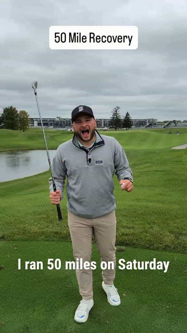 I ran 50 miles then played in a golf outing with @huseculinary