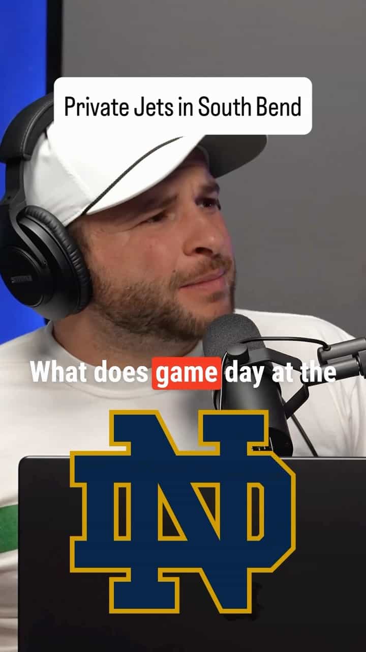 How many private jets fly to South Bend for a Notre Dame game day?