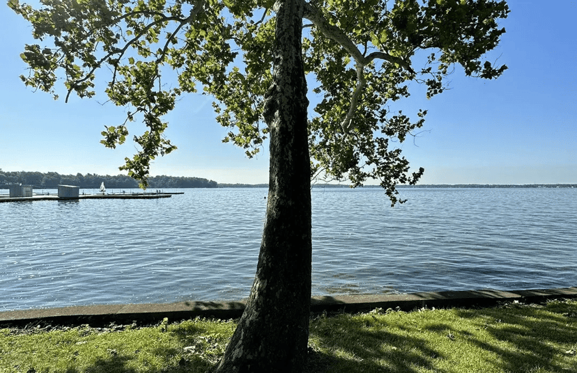 The Lake Maxinkuckee waterfront in Culver, Indiana