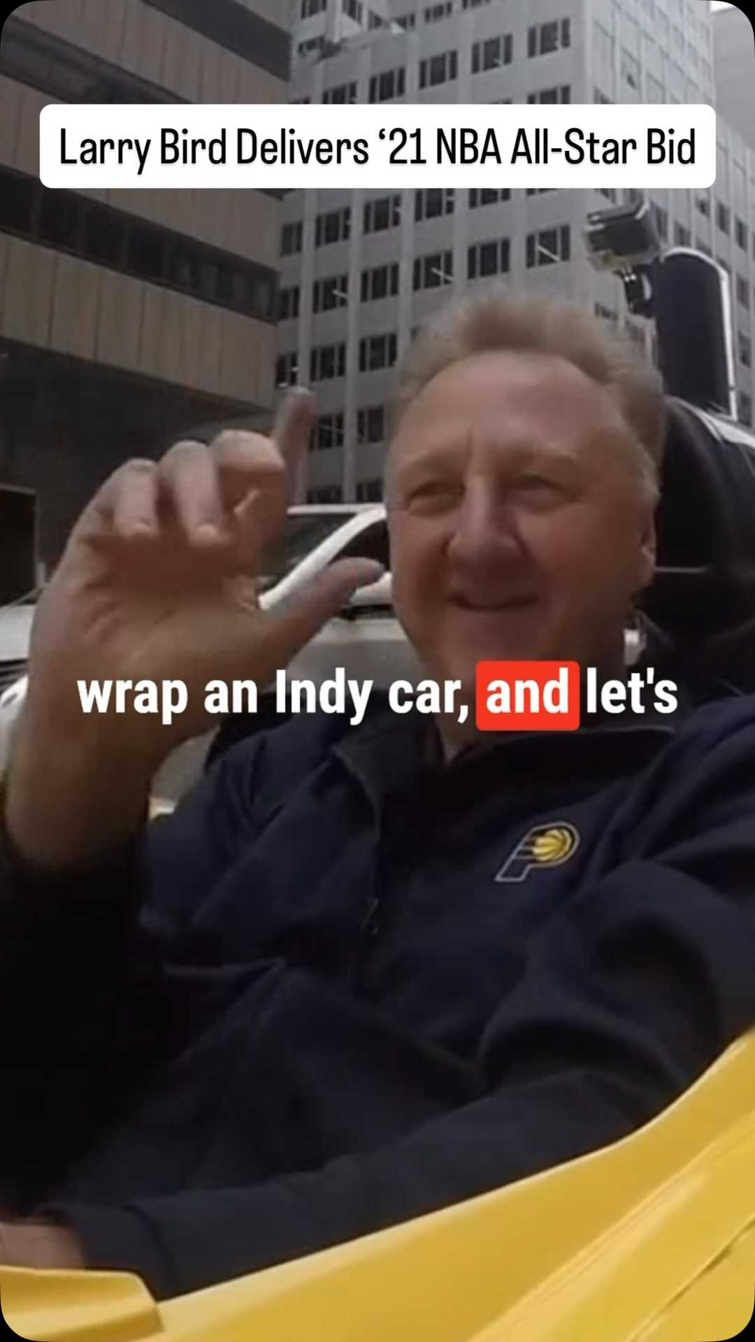 Remember when Larry Bird drove an IndyCar 4 blocks down 5th avenue to drop off the @pacers bid to host the All-Star Game.