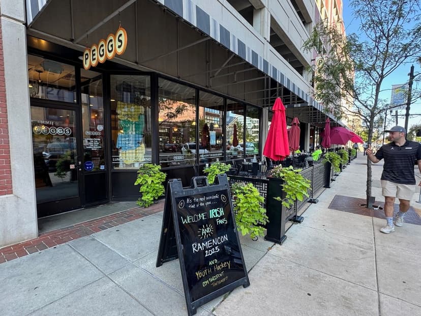 Chicken and waffles and a breakfast burrito at PEGGS in downtown South Bend
