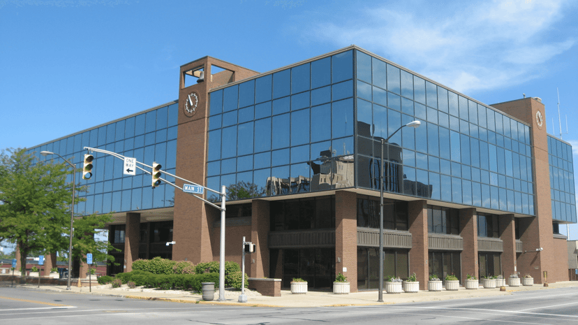 Glass and brick Anderson City Building