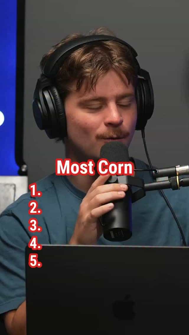 What Indiana counties grow the most corn? Based on bushels per acres.