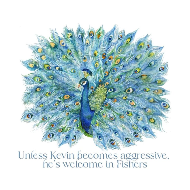 An image of Kevin the Peacock police post