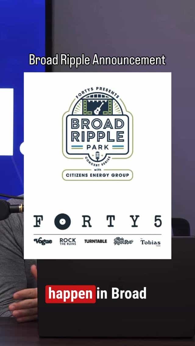 @forty5presents will be hosting a weekend concert series at Broad Ripple Park this summer.