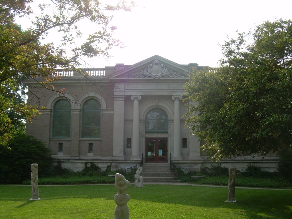 The Bona Thompson Memorial Center, a historic former library building in Irvington on the east side of Indianapolis