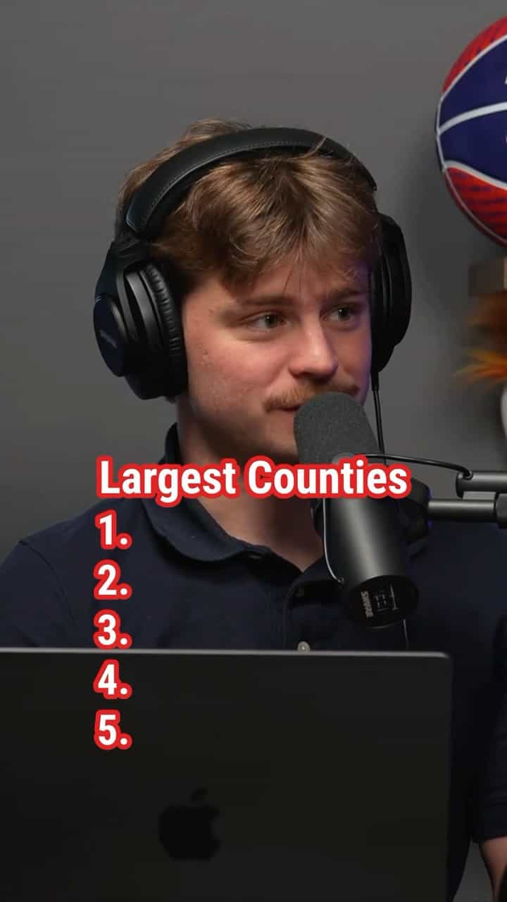 The largest counties in Indiana by area