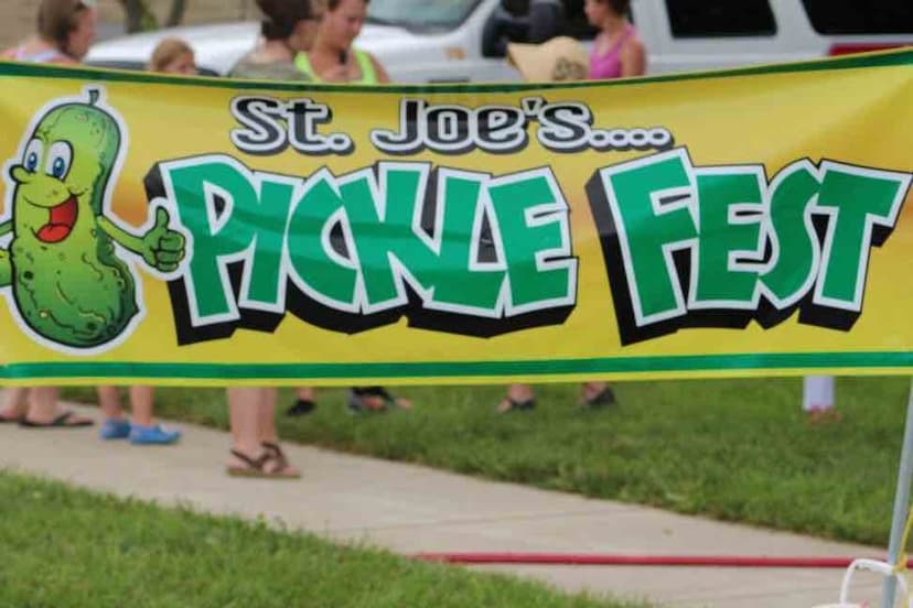 A colorful banner for one of Indiana's quirky summer festivals