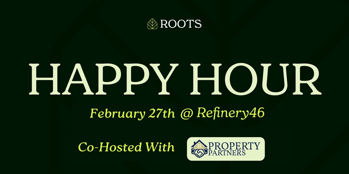 Happy Hour with Roots event flyer