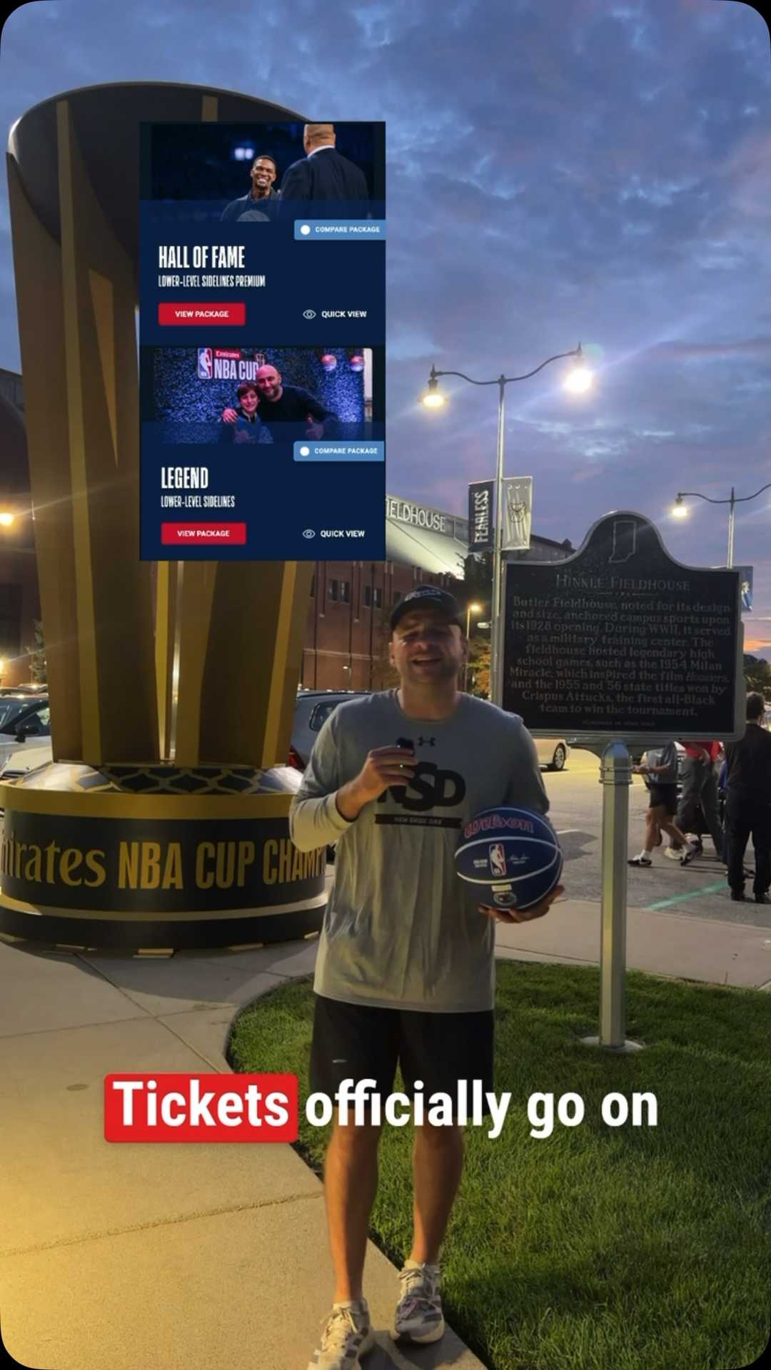 Tickets to the NBA Cup Championship go on sale TODAY at 12:00PM! The game is December 11th at the ICONIC Hinkle Fieldhouse. Grab yours today.