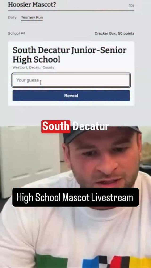 @dommirandatv and I spent an hour on live stream seeing how many Indiana high school mascots we could get right.