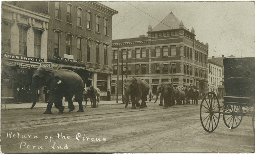 Circus imagery in Peru, Indiana, the Circus Capital of the World