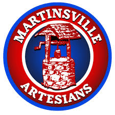 Martinsville Artesians logo with a stone well