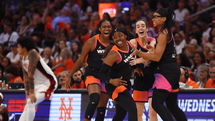 WNBA All-Stars on the court in Indianapolis