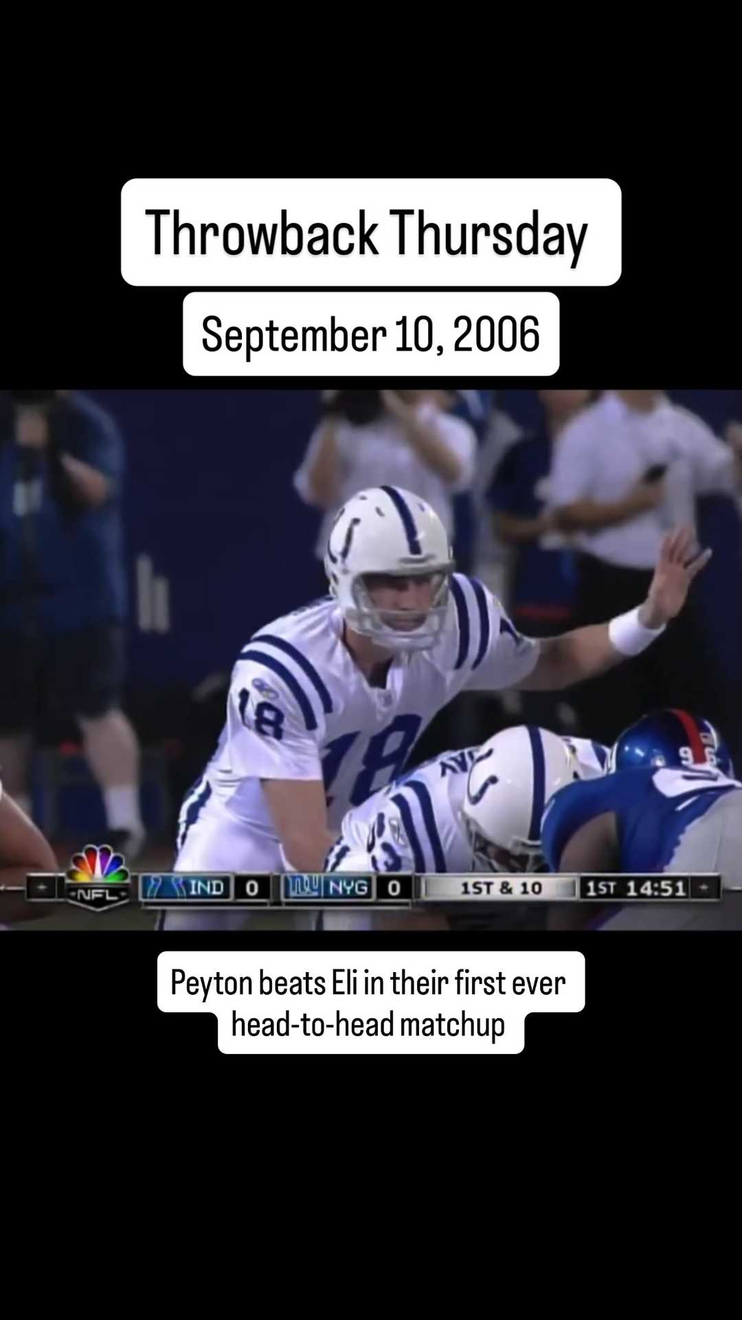 This game marked the first time in NFL HISTORY that two brothers started against each other at QB!