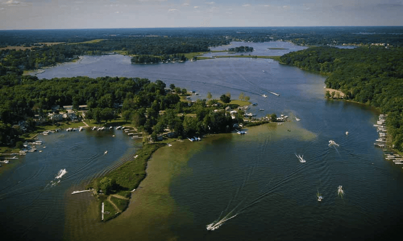 A lake in Steuben County near Angola, Indiana