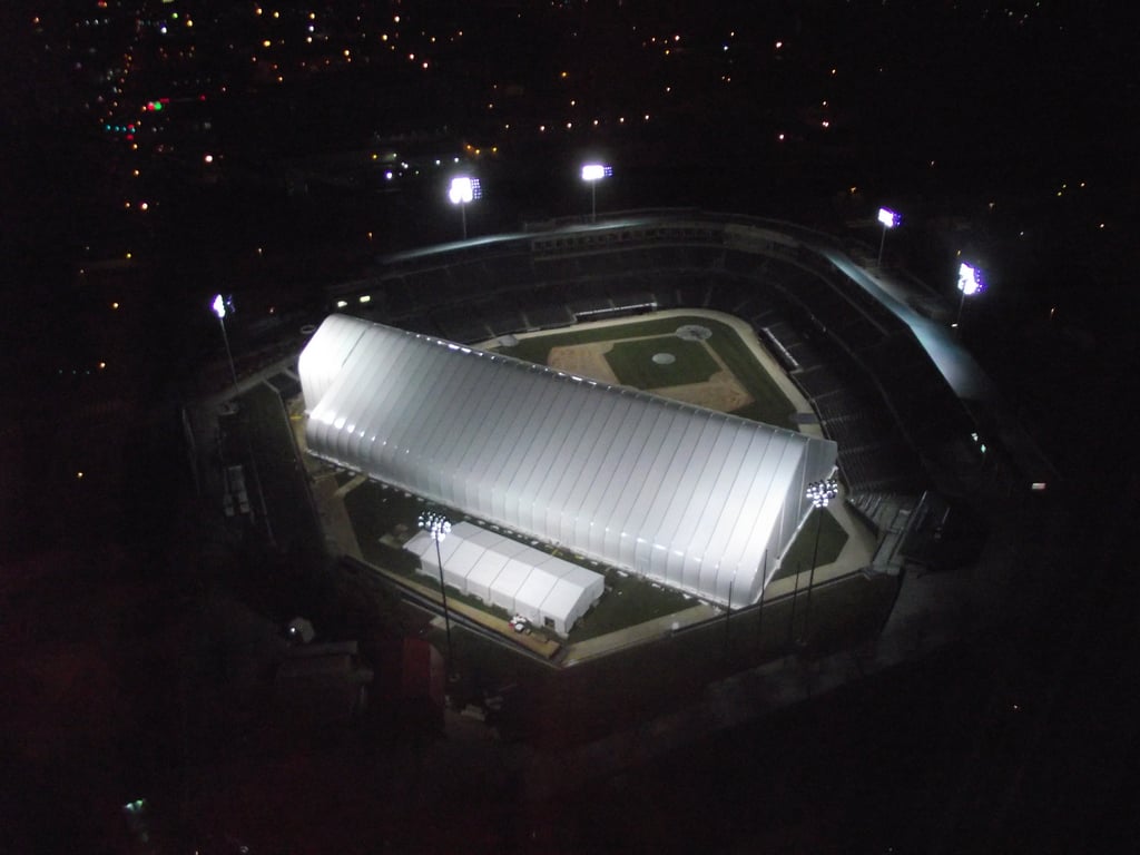 A spacious indoor structure was temporarily built on the field surface at Victory Field, allowing the venue to host numerous events leading up to Super Bowl XLVI in Indianapolis in 2012.