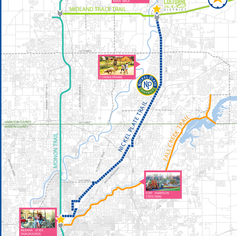 The Indianapolis portion of the Nickel Plate Trail (42nd Street near Fall Creek Parkway to 96th Street) should be done sometime in June .