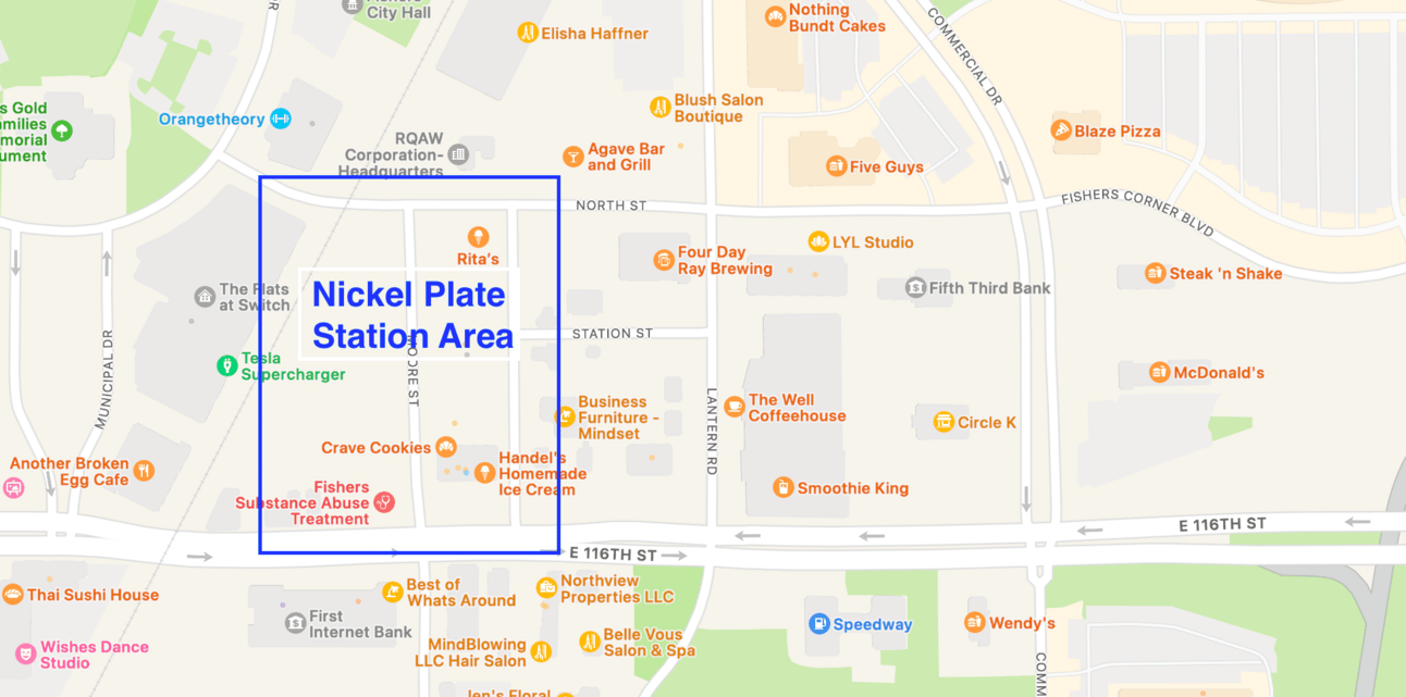 Maps view of where all the below businesses are