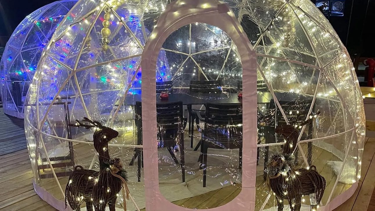 An igloo dining experience at King Jugg Brewing