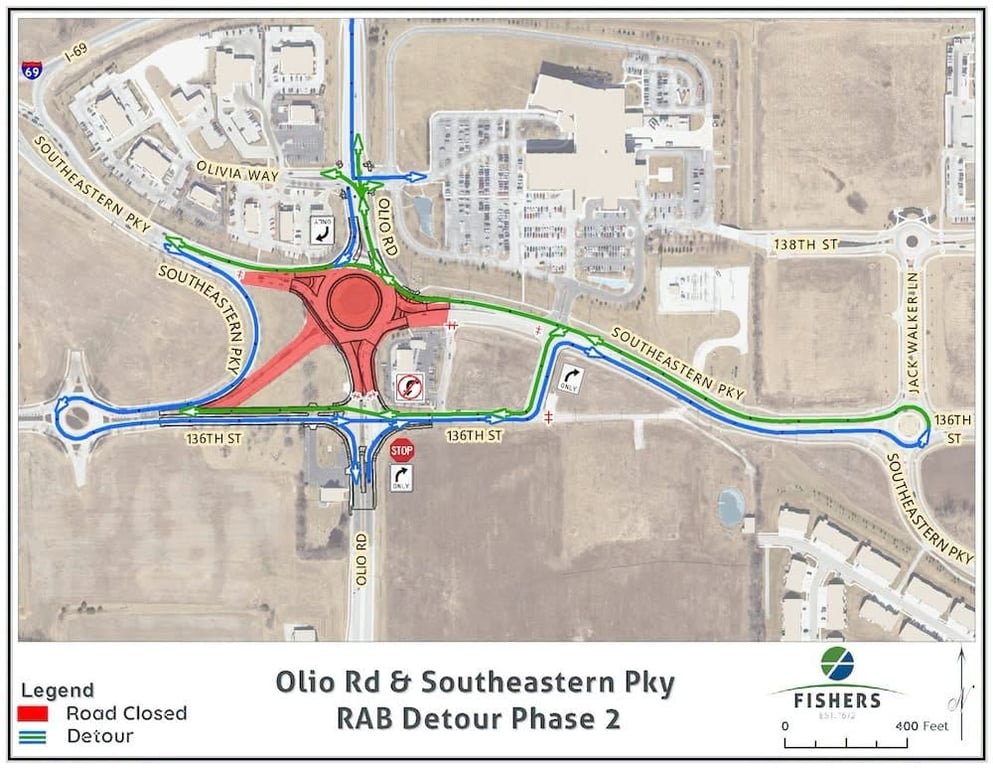 Southeastern Parkway & Olio Road Roundabout Improvements, from Get Fishers: ⛵Construction on Olio Road Update