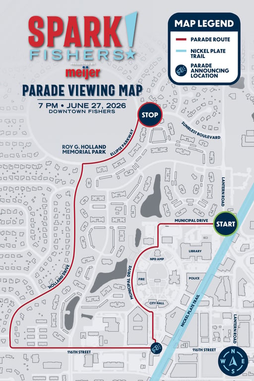 The 2026 Spark!Fishers parade route