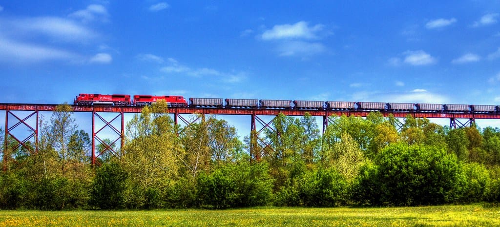 Trestle and Jack, from Get Indiana: Size Matters in This Indiana Small Town: Bloomfield 🚂🌉