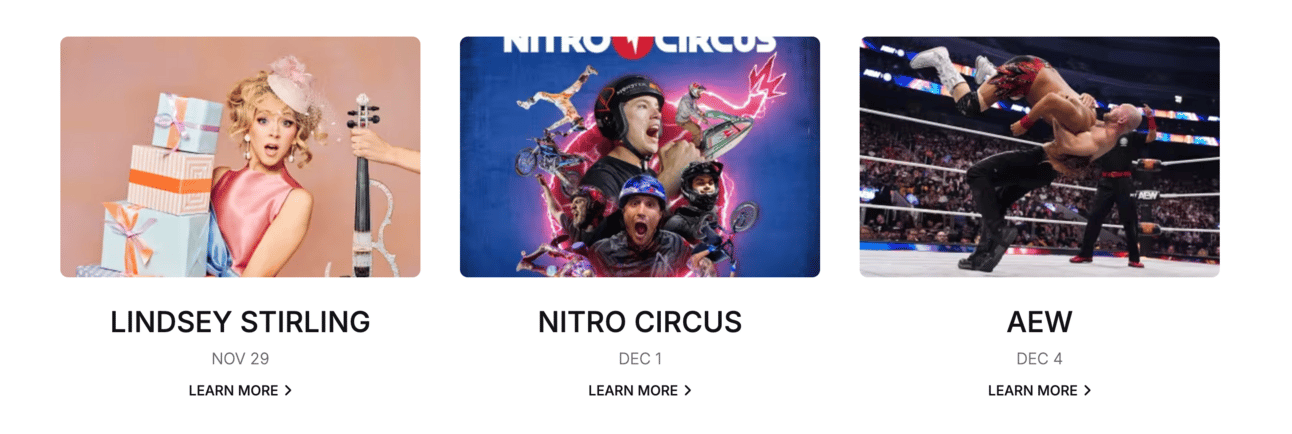 The next 3 events happening