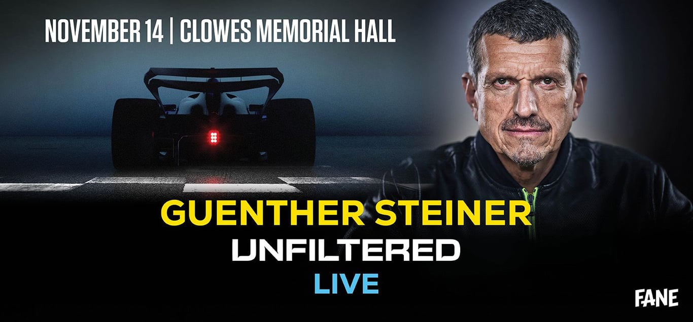 Friday, Nov. 14: From Netflix to Indy: Guenther Steiner Live! 📍 Clowes Memorial Hall on Butler’s campus in Indianapolis