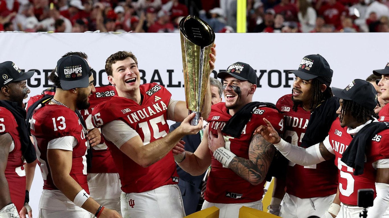 Indiana Football Wins Its First National Championship, from Get Indiana: 🏆Hoosier Natty + the Winter Gem Veal's Ice Tree