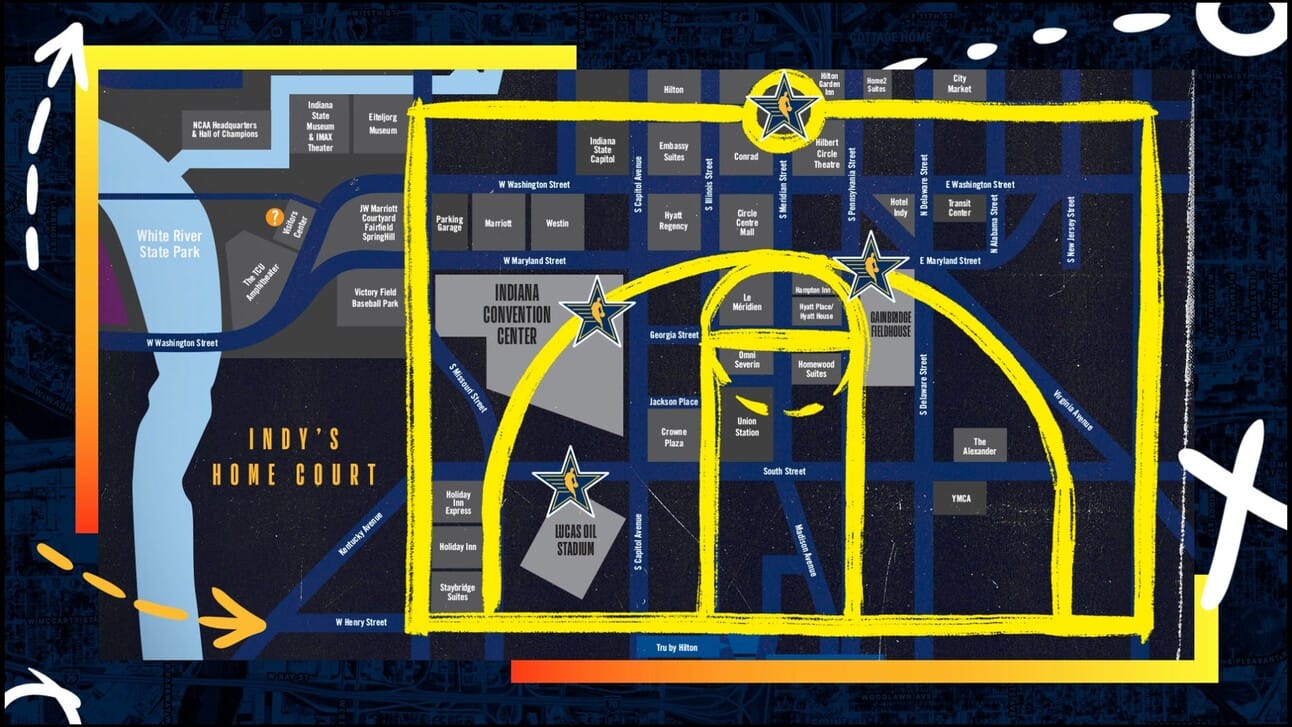 Map of Indy where events will be happening