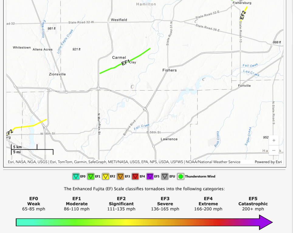 Map from the NWS